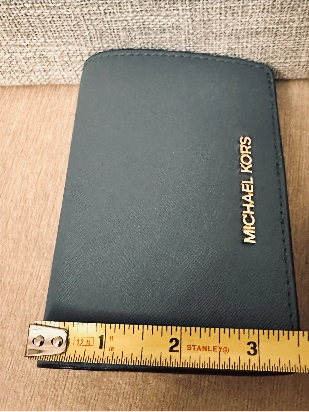 Michael Kors Jet Set Medium Slim Leather Wallet Denim NWT